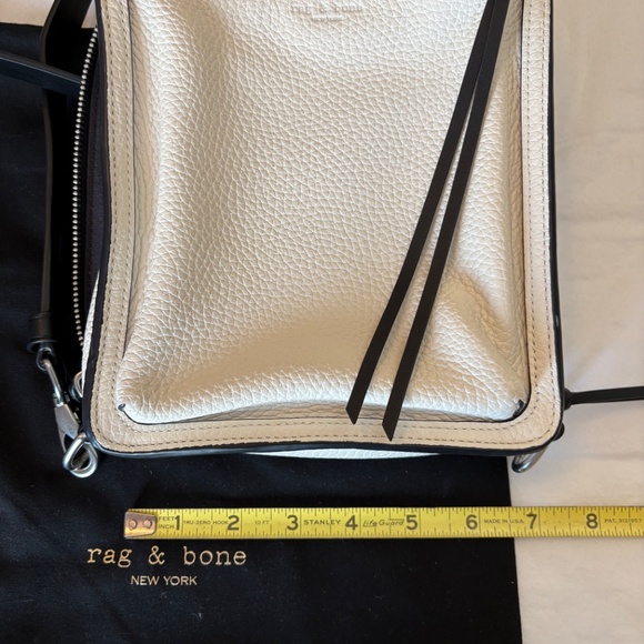 Rag & Bone Elliot Cream/Off White and Black Crossbody Leather Sling Bag - Picture 8 of 11